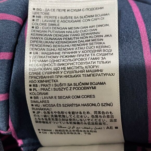 Banana Republic Womens Petite L Striped Sleeveless Split V Neck Top - Picture 8 of 11